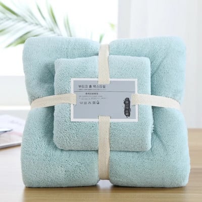 Set od 2 komada luksuznih super velikih ručnika, visoko upijajućih, mekih koraljnih ručnika za kupanje i komplet ručnika za lice za odrasle 70x140 cm 35x75 cm