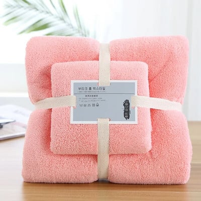 Set od 2 komada luksuznih super velikih ručnika, visoko upijajućih, mekih koraljnih ručnika za kupanje i komplet ručnika za lice za odrasle 70x140 cm 35x75 cm