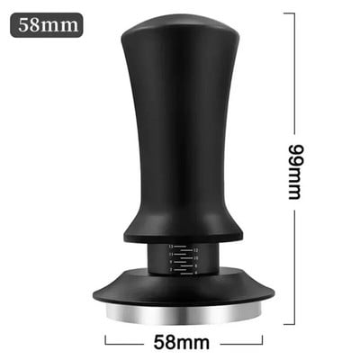 Coffee Tampers 15lb Spring Loaded Coffee Tamper Ripple Base Aluminium Selfleveling Espresso Tamper Coffeeware 51mm 53mm 58mm