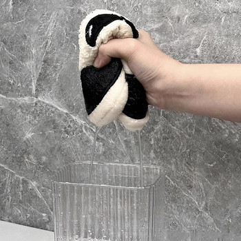 Πετσέτα χεριών κινουμένων σχεδίων Χαριτωμένο ζωικό ύφασμα χεριών Coral fleece Quick Dry Παιδικό μαντήλι κουζίνας Πετσέτες καθαρισμού πανιών μπάνιου