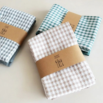 3 бр./компл. 45x60 см памучни салфетки за маса Кухненски вафлен модел Чаени кърпи Абсорбираща кърпа за почистване на съдове