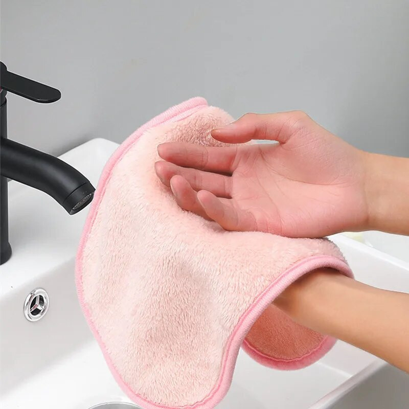 5kom/lot Mekani ručnik za šminku za višekratnu upotrebu Krpa za čišćenje lica od mikrovlakana Maramice za skidanje šminke Nasumične boje