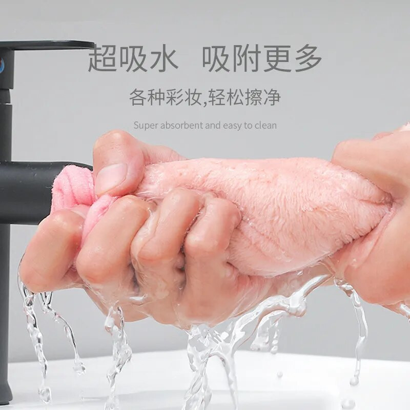 5kom/lot Mekani ručnik za šminku za višekratnu upotrebu Krpa za čišćenje lica od mikrovlakana Maramice za skidanje šminke Nasumične boje