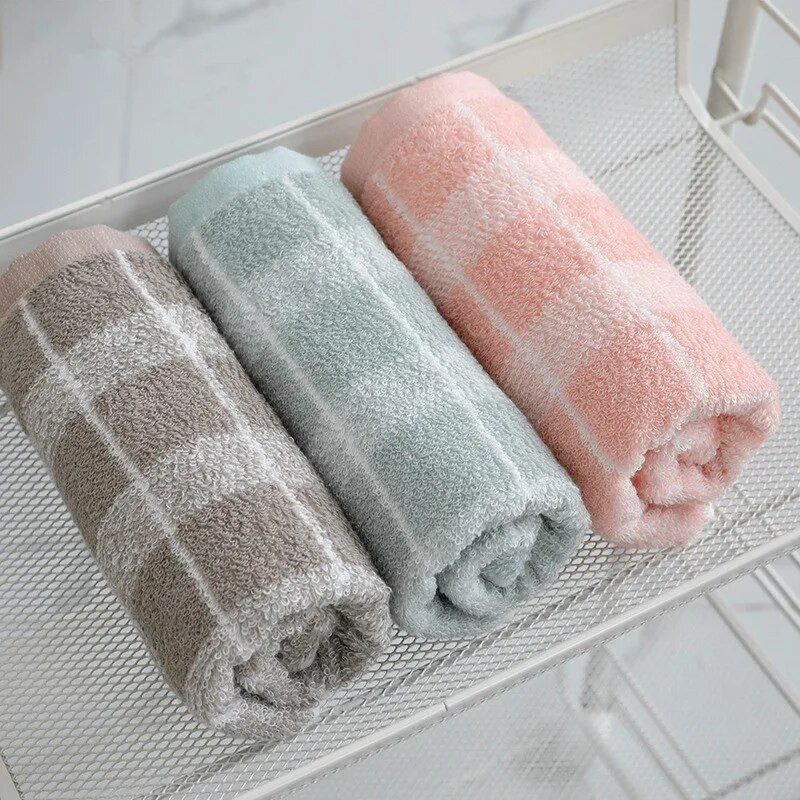 1kom 34x75cm 100% pamuk Klasični karirani kućni kupaonski meki ručnik za ruke Krpa za njegu lica za odrasle