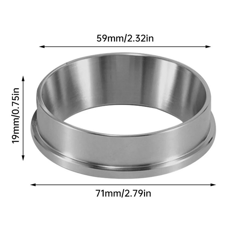 58 мм Пръстен за дозиране на кафе Пръстен за дозиране на кафе от неръждаема стомана 304 Кафе на прах за фуния за еспресо бариста Инструмент за еспресо бариста