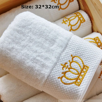 Бродирана корона Бяла кърпа за баня 5 звезди Хотелски кърпи 100% качествена кърпа Хавлиени кърпи за баня Мека кърпа за измиване на лицето на дамите