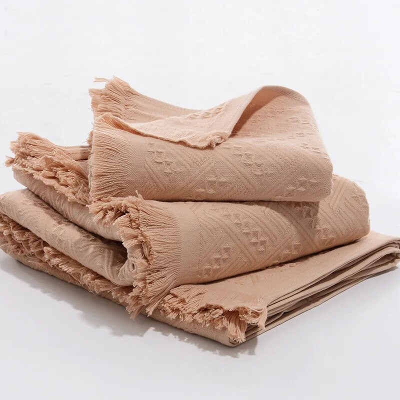 2023 Нови семейни кърпи за душ в японски стил Баня Твърда абсорбираща кърпа за ръце Памучна плажна кърпа за баня с пискюл handdoeken