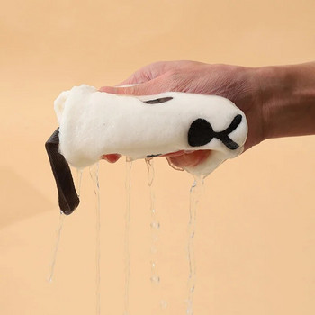 Πετσέτα χεριών Cartoon Bear για Παιδιά Μαλακό κοραλί βελούδο μαντηλάκι μαντηλάκι μπάνιου Καθαρισμός κουζίνας Πετσέτες
