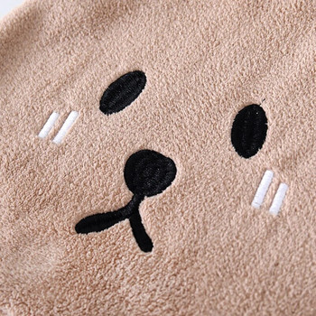 Πετσέτα χεριών Cartoon Bear για Παιδιά Μαλακό κοραλί βελούδο μαντηλάκι μαντηλάκι μπάνιου Καθαρισμός κουζίνας Πετσέτες