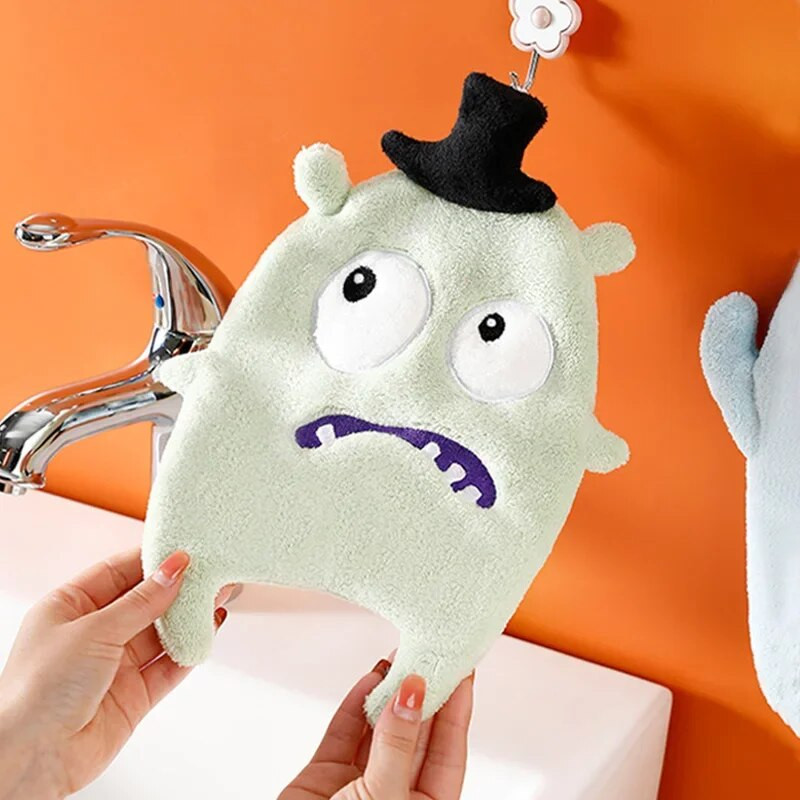 Slatka životinja Ručnik za brisanje ruku Cartoon Koralj Baršunasti vez Brzo sušeći Kuhinjska kupaonica Upijajuća krpa za čišćenje Ručnici
