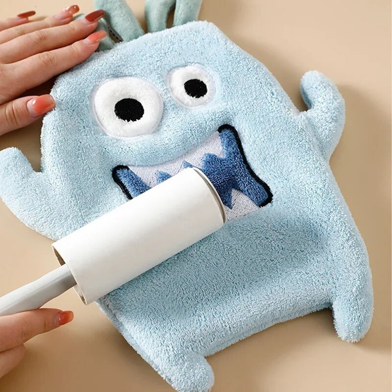 Slatka životinja Ručnik za brisanje ruku Cartoon Koralj Baršunasti vez Brzo sušeći Kuhinjska kupaonica Upijajuća krpa za čišćenje Ručnici