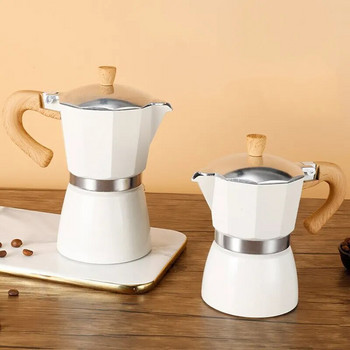 150 ml 300 ml ретро дървена дръжка Espresso Maker Moka Pot Класически италиански инструменти за кафене Аксесоари за кухненско кафене