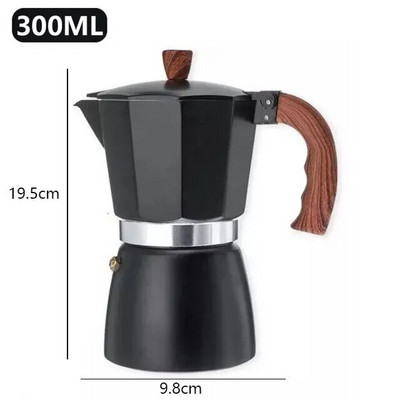 150 ml 300 ml ретро дървена дръжка Espresso Maker Moka Pot Класически италиански инструменти за кафене Аксесоари за кухненско кафене