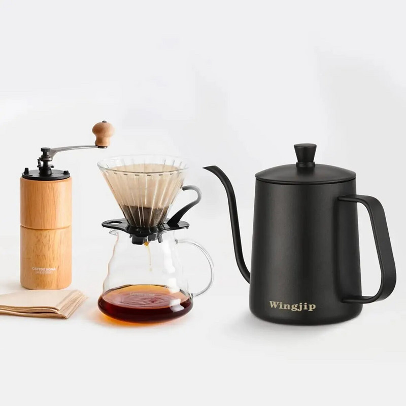 Ръчно изработена кафемашина с висящи уши от професионален клас Домакински ръчно изработена кафемашина Малка тенджера за варене с висящи уши