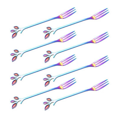 8PCS Творчески листа от неръждаема стомана Лъжица за кафе Лъжица за сладолед Чай Лъжици за разбъркване Кухненски аксесоари Декорация на прибори