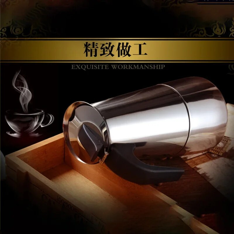 Lončić za kavu Moka na vrhu štednjaka Filter od nehrđajućeg čelika Talijanski aparat za espresso kavu Alat za perkolator Mocha Cafetiere 100/200/300/450 ml