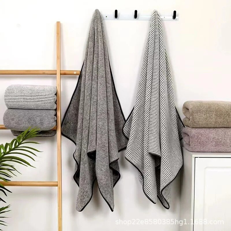 siva Bambus ugljen koraljni baršunasti ručnik za odrasle Mekani upijajući ručnici koji se brzo suše Setovi ručnika od mikrofibre za kućnu kupaonicu