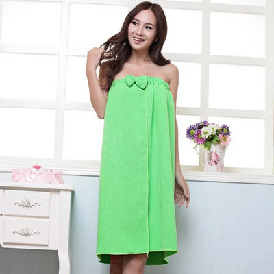 Дамска секси микрофибърна кърпа за баня Халат за баня Халат за тяло Спа за баня с панделка Хавлиена кърпа Супер абсорбираща кърпа за баня