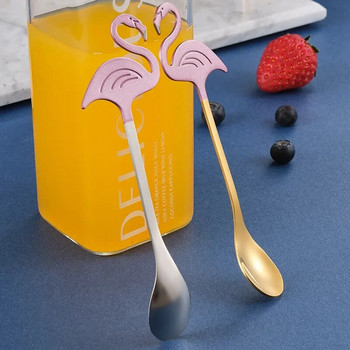 Ανοξείδωτο ατσάλι Flamingo Scoop Επιτραπέζιο σκεύος Παγωτό κουταλάκια του γλυκού Ανακατεύοντας Εργαλεία Ποτών Προμήθειες για πάρτι διακοσμητικό κουταλάκι του γλυκού