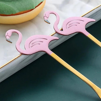 Ανοξείδωτο ατσάλι Flamingo Scoop Επιτραπέζιο σκεύος Παγωτό κουταλάκια του γλυκού Ανακατεύοντας Εργαλεία Ποτών Προμήθειες για πάρτι διακοσμητικό κουταλάκι του γλυκού