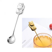 Smiješna čajna žličica za kavu Lucky Cat Žlica za kavu Žlica s dugom drškom Rođendanski poklon Posuđe od nehrđajućeg čelika 304 Kuhinjski alati