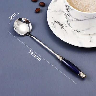 Keraminės rankenos stori nerūdijančio plieno šaukštai buičiai sriubai desertui kavai valgomojo stalo reikmenys virtuvė namams