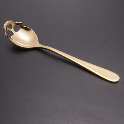 1 komad posuđa u stilu lubanje za grickalice, poliranje za zabavu, mala žličica za čaj, kavu, žlica od nehrđajućeg čelika, žlica za sladoled i desert