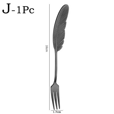 Лъжица с пера Вилица от неръждаема стомана Десертна чаена лъжичка Кафе Лъжица за разбъркване Сервии Прибори Фестивални подаръци Кухненски аксесоари
