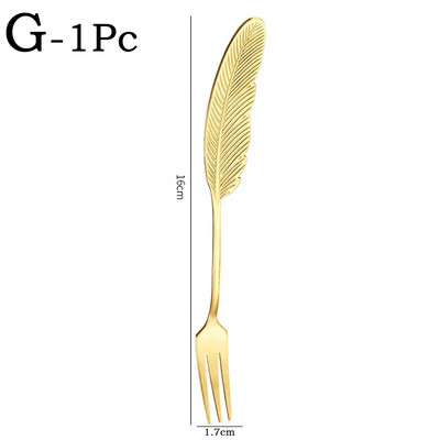 Лъжица с пера Вилица от неръждаема стомана Десертна чаена лъжичка Кафе Лъжица за разбъркване Сервии Прибори Фестивални подаръци Кухненски аксесоари