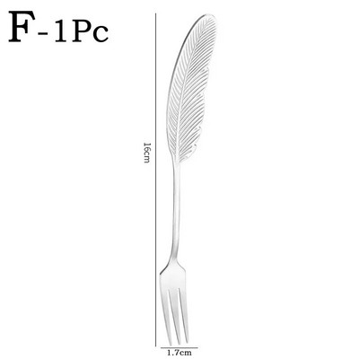 Лъжица с пера Вилица от неръждаема стомана Десертна чаена лъжичка Кафе Лъжица за разбъркване Сервии Прибори Фестивални подаръци Кухненски аксесоари