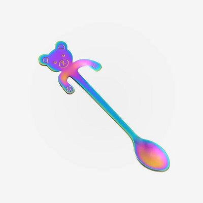 Ново пристигане Мини 304 неръждаема стомана анимационна котешка лъжица с дълга дръжка Прибори за хранене Инструменти за пиене на кафе Кухненска джаджа Кухненски инструменти