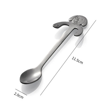 Ново пристигане Мини 304 неръждаема стомана анимационна котешка лъжица с дълга дръжка Прибори за хранене Инструменти за пиене на кафе Кухненска джаджа Кухненски инструменти