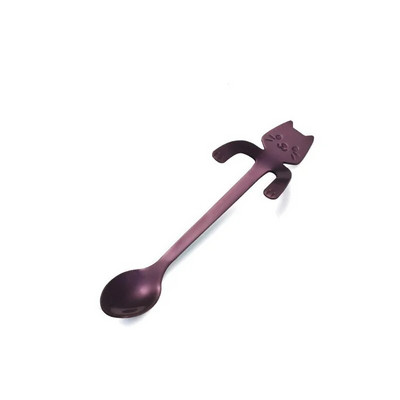 Ново пристигане Мини 304 неръждаема стомана анимационна котешка лъжица с дълга дръжка Прибори за хранене Инструменти за пиене на кафе Кухненска джаджа Кухненски инструменти