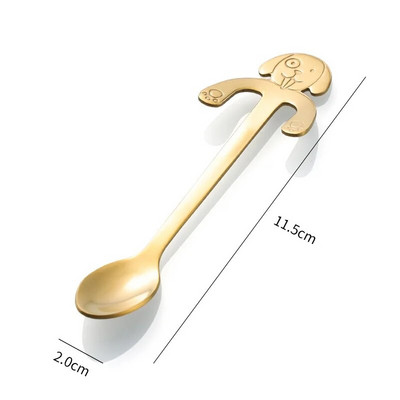 Ново пристигане Мини 304 неръждаема стомана анимационна котешка лъжица с дълга дръжка Прибори за хранене Инструменти за пиене на кафе Кухненска джаджа Кухненски инструменти