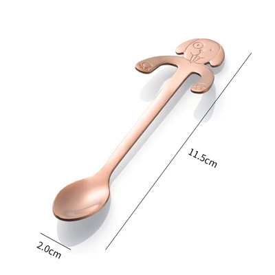 Ново пристигане Мини 304 неръждаема стомана анимационна котешка лъжица с дълга дръжка Прибори за хранене Инструменти за пиене на кафе Кухненска джаджа Кухненски инструменти