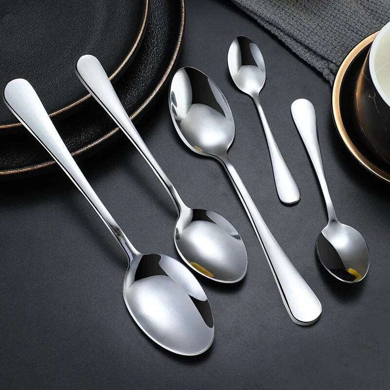 1 бр. Лъжица за еспресо 4 инча Мини лъжица за кафе Малка лъжица за бистро за десерт Предястие за чай от неръждаема стомана