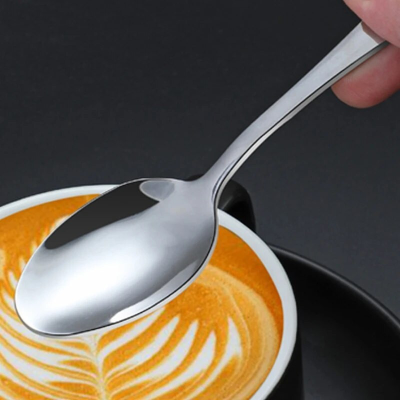 1 бр. Лъжица за еспресо 4 инча Мини лъжица за кафе Малка лъжица за бистро за десерт Предястие за чай от неръждаема стомана