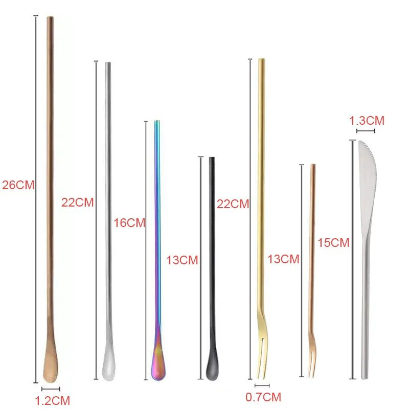 Nerūdijančio plieno 304 ilgas kotas kavos šaukštas Desertas mažas vaisių šakutė peilis ledo šaukštas maišytuvas arbatos maišymo šaukštas virtuvės stalo reikmenys