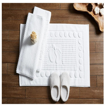 Λευκή πετσέτα δαπέδου λιθόστρωτο πόδι παρτέν ξενοδοχείο σπίτι γκρι χαλάκι μπάνιου πατάκια μπάνιου βαμβακερές αντιολισθητικές πετσέτες μπανιέρας με απορρόφηση νερού