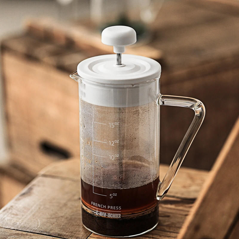 MHW-3BOMBER 15 OZ French Press Aparat za kavu Prozirni Cold Brew Otporan na toplinu Izdržljivi prijenosni Lončić za kavu za kampiranje Pokloni