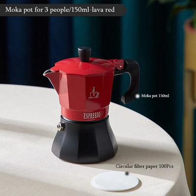 Класически италиански прибори за кафе Реколта с дръжка Еспресо машина Moka Pot Инструменти за приготвяне на кафе Cafetera 150/300 ml Комплект аксесоари за кафе