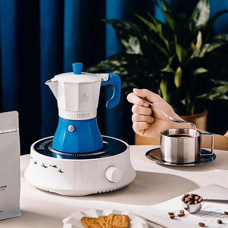 Класически италиански прибори за кафе Реколта с дръжка Еспресо машина Moka Pot Инструменти за приготвяне на кафе Cafetera 150/300 ml Комплект аксесоари за кафе