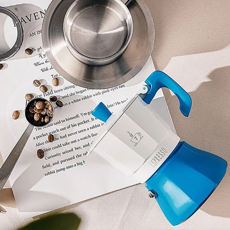 Класически италиански прибори за кафе Реколта с дръжка Еспресо машина Moka Pot Инструменти за приготвяне на кафе Cafetera 150/300 ml Комплект аксесоари за кафе