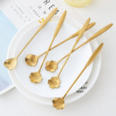 4PCS. Kreativna žlica od nehrđajućeg čelika. Zlatna žlica. Žlica za kavu. Žličice za sladoled. Čaj. Žličice za miješanje. Kuhinjski pribor.