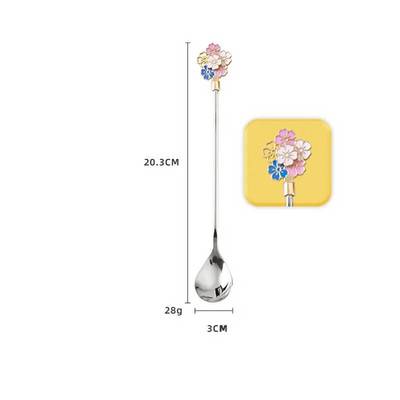 Kreativna žlica od nehrđajućeg čelika Trešnjini cvjetovi Žlica Kava Žlica za desert Božićni darovi Ukrasi posuđa Čaj
