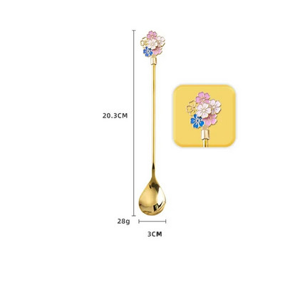 Kreativna žlica od nehrđajućeg čelika Trešnjini cvjetovi Žlica Kava Žlica za desert Božićni darovi Ukrasi posuđa Čaj