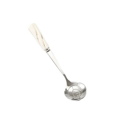 Virtuvinis desertinis šaukštas Nerūdijančio plieno kavos pieno šaukštas su keraminiu šaukštu ilga rankena Paauksuotas desertinis šaukštas