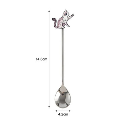Mielas 3D kačių maišymo šaukštas Žuvies formos nerūdijančio plieno arbatinis šaukštelis Desertų parduotuvė Pyragaičių kaušelis Kūrybiški puikūs ledų indai