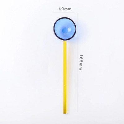 Kreatív színes üvegkeverő kanál színes üvegkeverő rúd aranyos hosszú nyelű gyümölcslé kávé kinyújtott kanál étkészlet