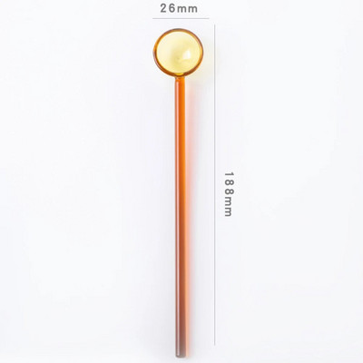 Kreatív színes üvegkeverő kanál színes üvegkeverő rúd aranyos hosszú nyelű gyümölcslé kávé kinyújtott kanál étkészlet